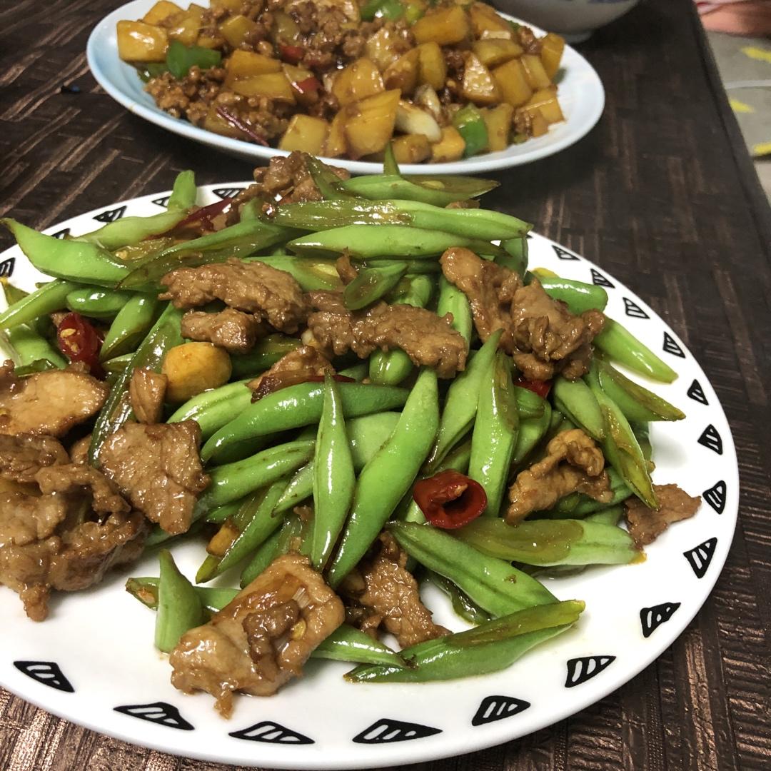 家常下饭菜：四季豆炒肉