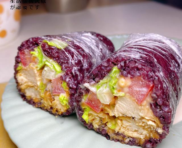 紫米饭团，一铺一卷，搞定的做法