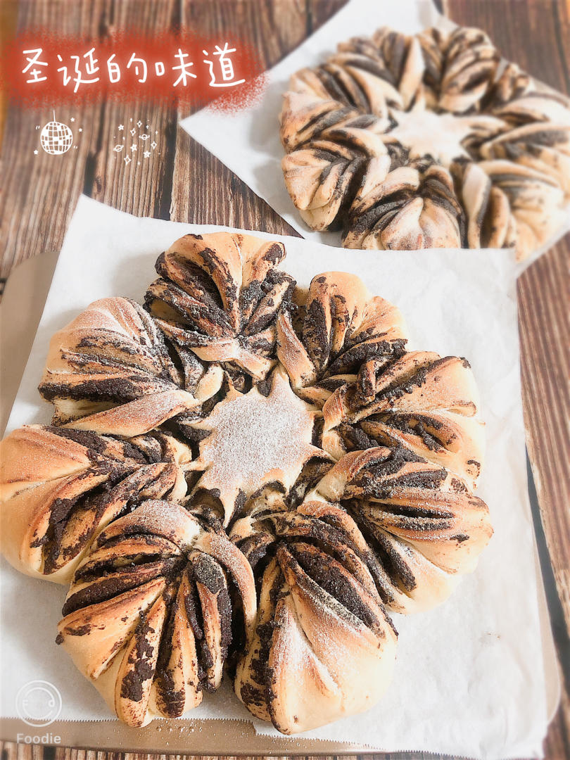 圣诞巧克力雪花面包
