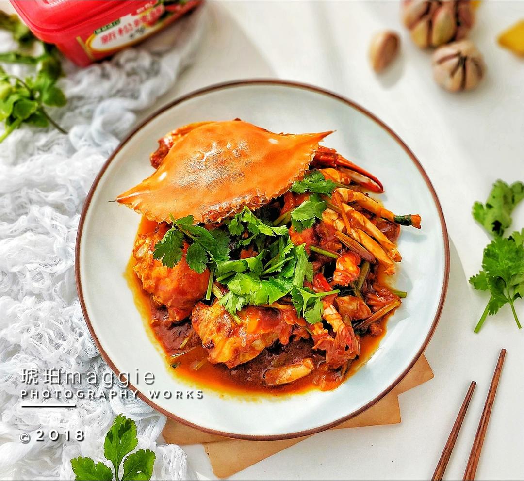 韩国辣酱炒蟹的做法