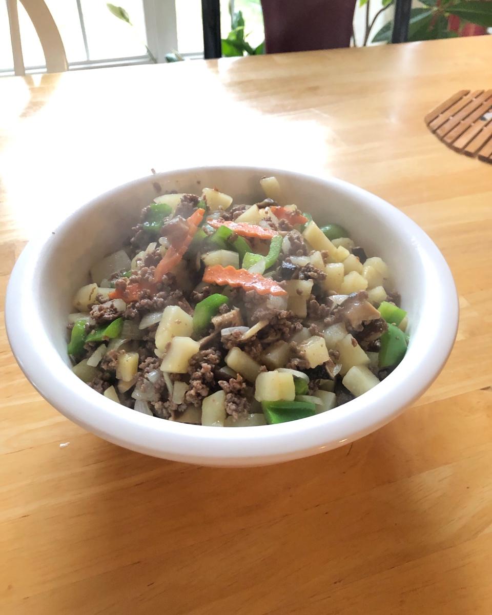 ㊙️香菇土豆肉沫拌饭❗️比外卖还好吃