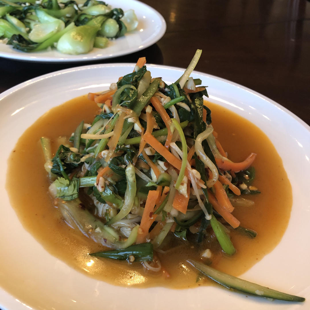 凉拌菠菜金针菇