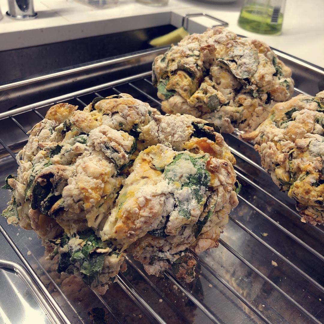菠菜南瓜奶酪丹波面包丨健康·烘焙