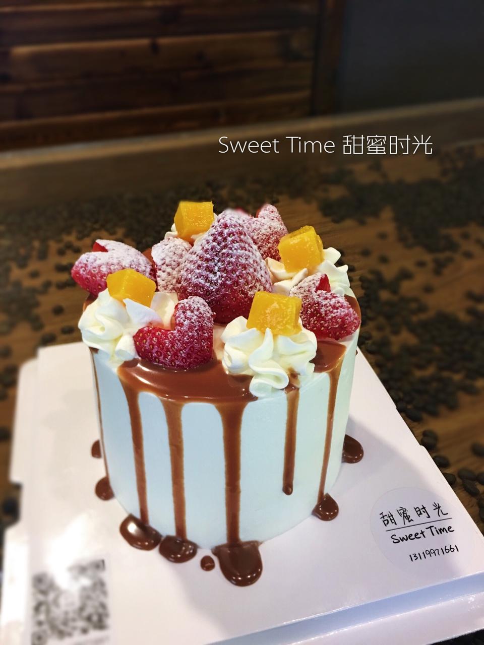 4寸戚风蛋糕 甘纳许淋面