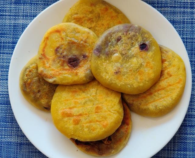 山药南瓜糯米饼（紫薯/红豆馅）的做法
