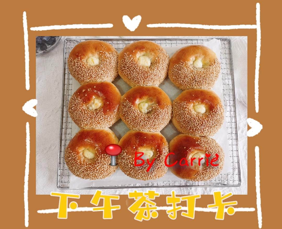 日式芝麻红豆包｜香甜柔软