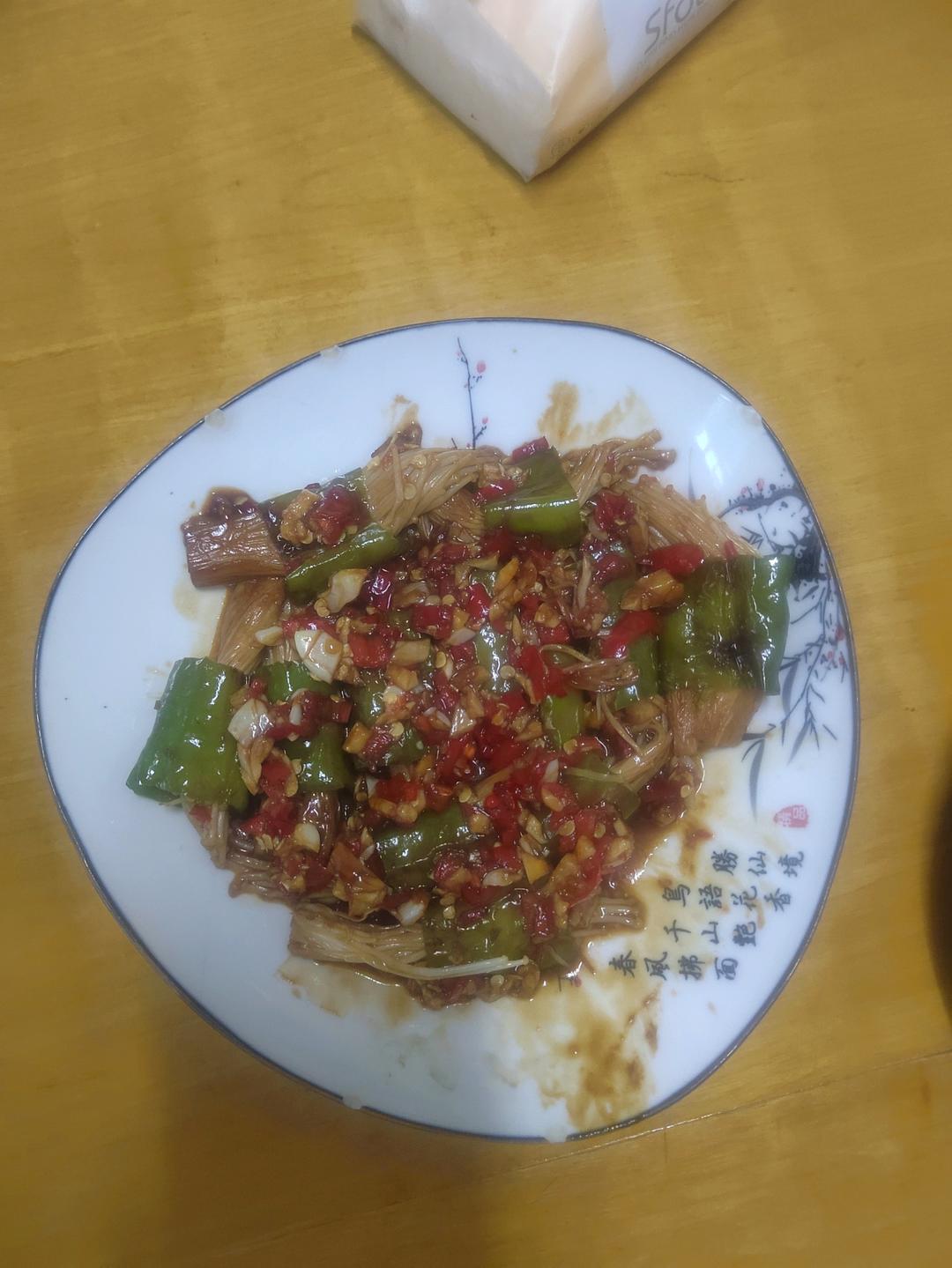 青椒卷金针菇，无敌下饭