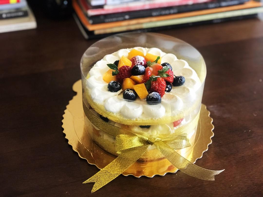 不会抹奶油也可以做的水果裸蛋糕～