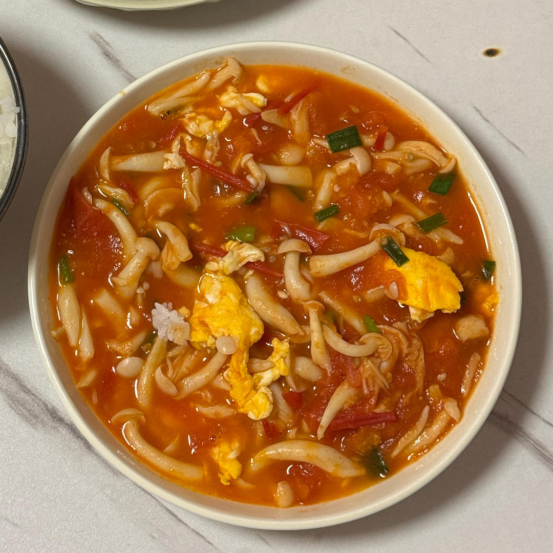 番茄烩白玉菇