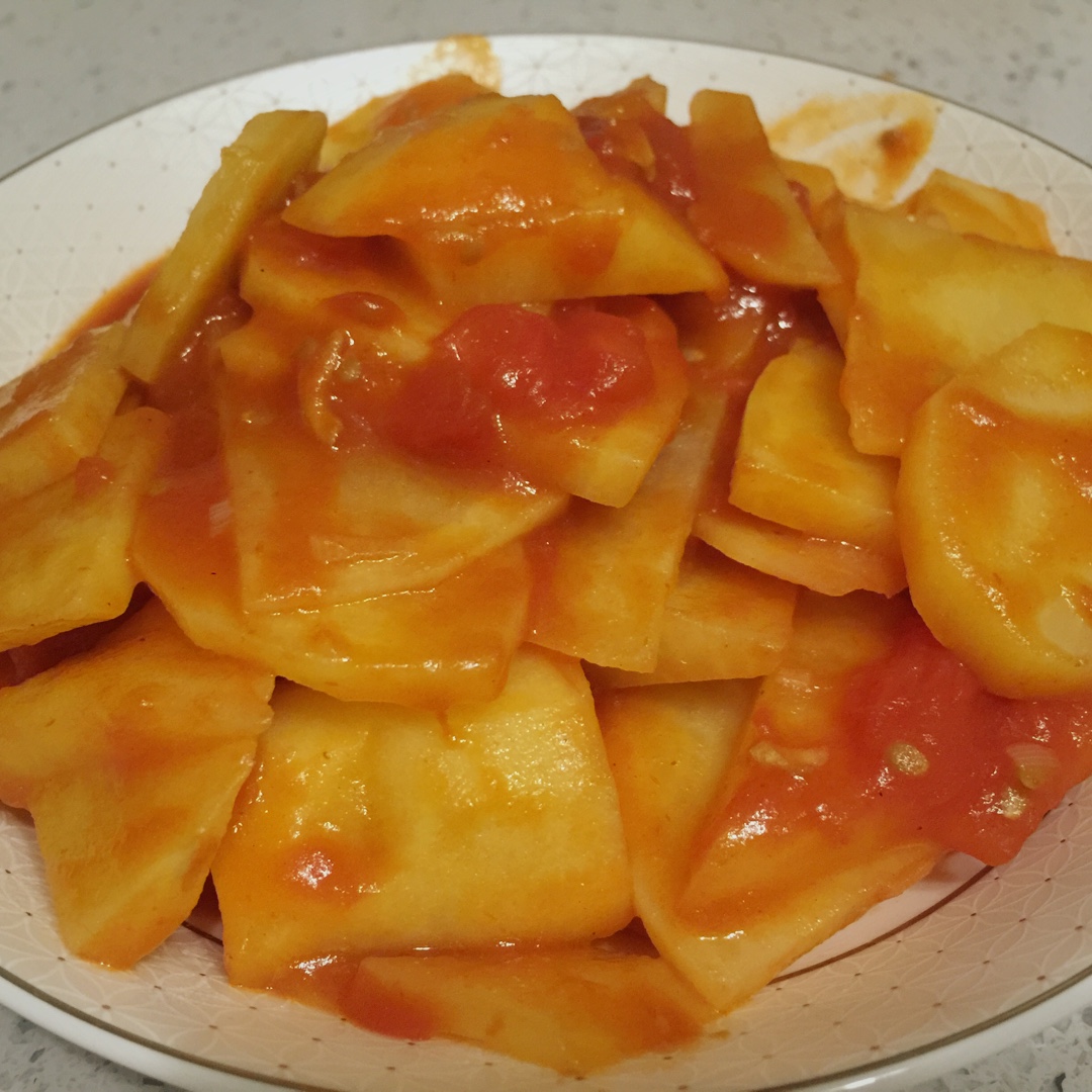 早晨不爱起床做的西红柿炒土豆