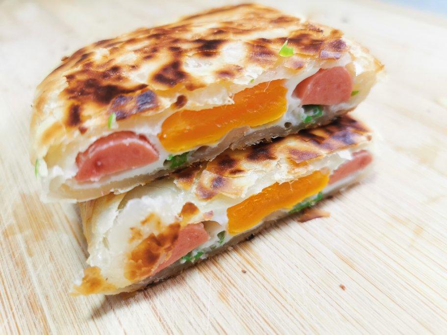 5分钟就能搞定的手抓饼早餐，酥到掉渣～