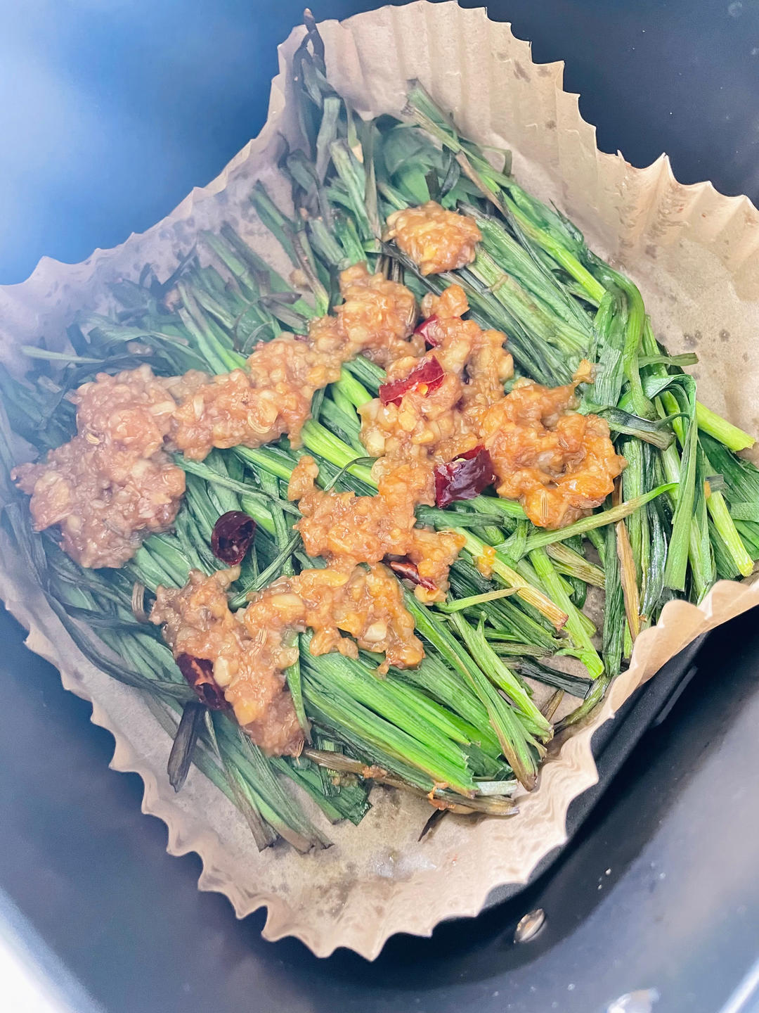 空气炸锅版烤韭菜