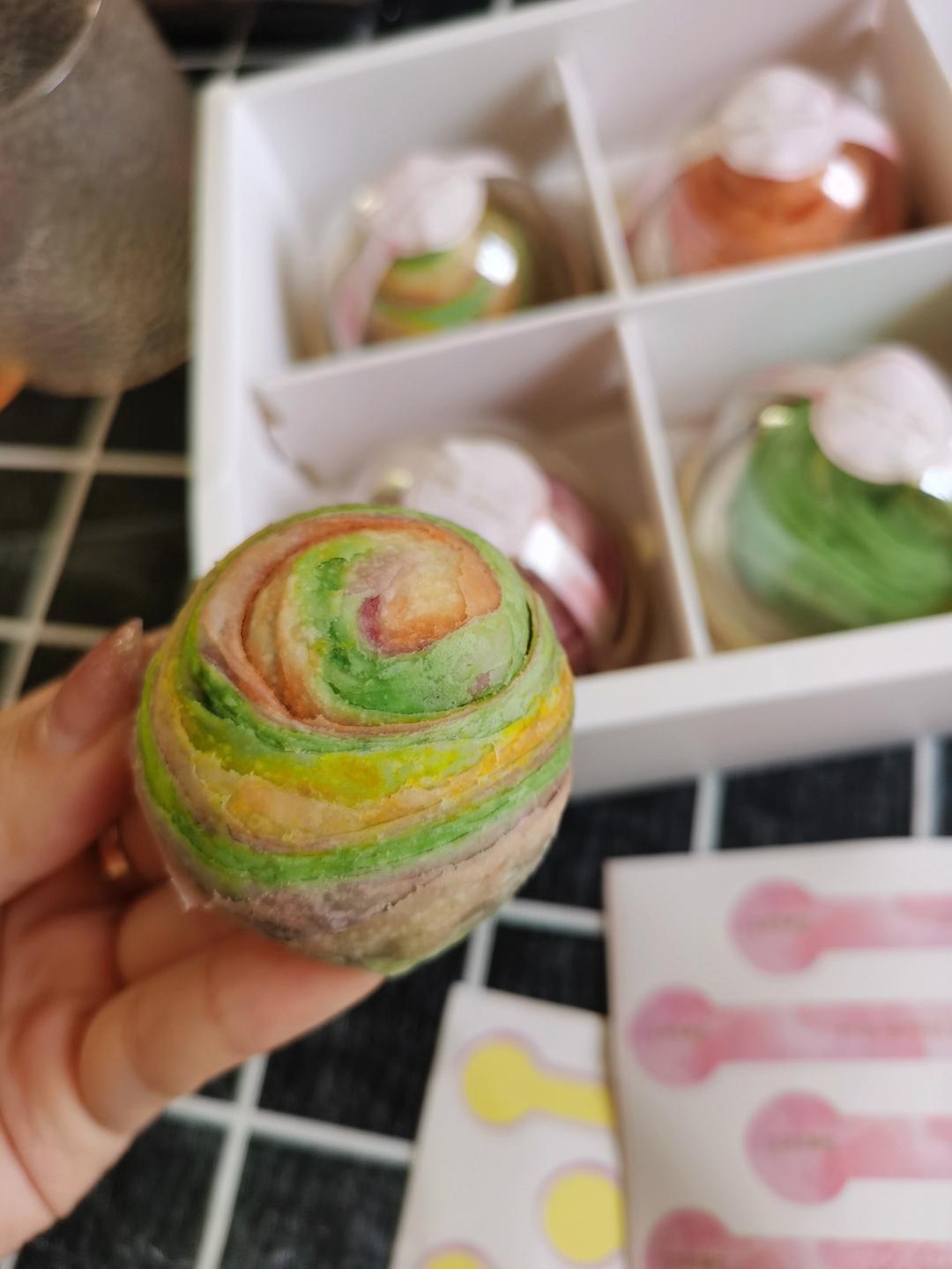 🌈一个配方👏做3种蛋黄酥｜🌃星空酥详细配色方案