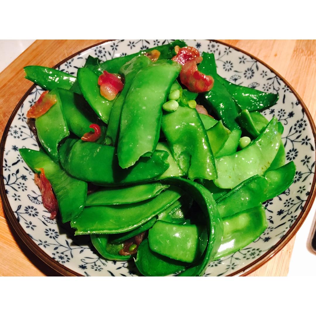 腊肠炒荷兰豆