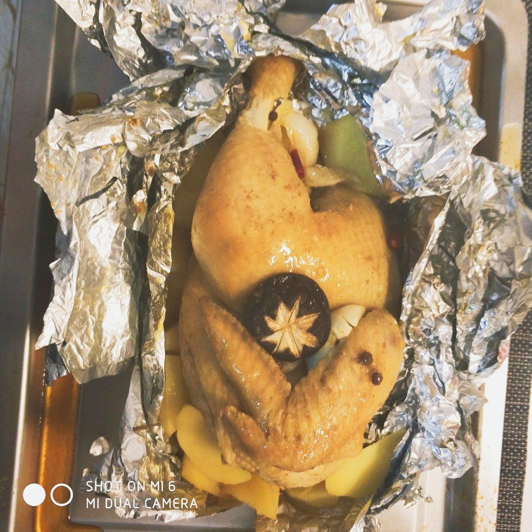 手撕锡纸盐焗鸡