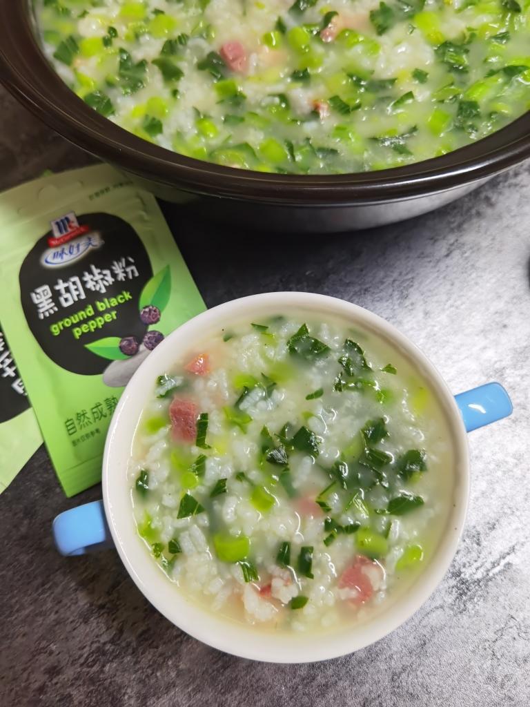♨️火腿菜苔咸粥的做法