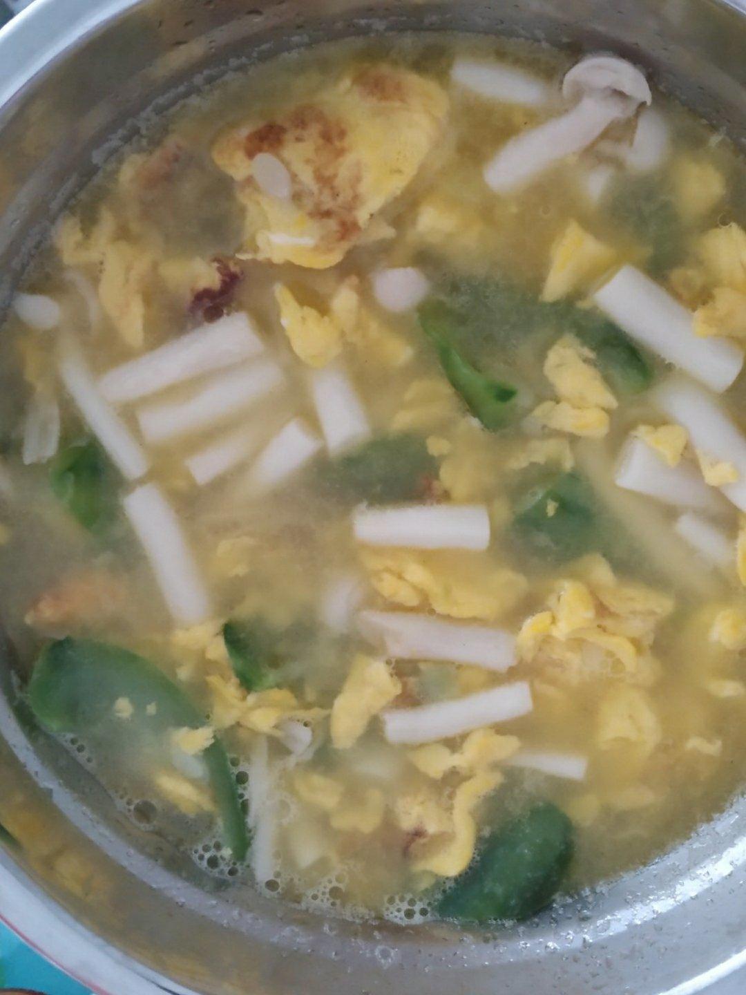 丝瓜鸡蛋烩白玉菇