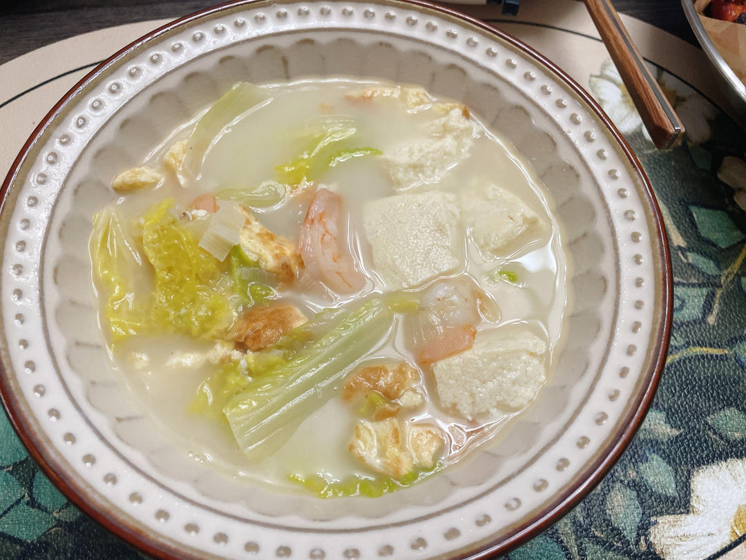 虾仁白菜豆腐减脂汤