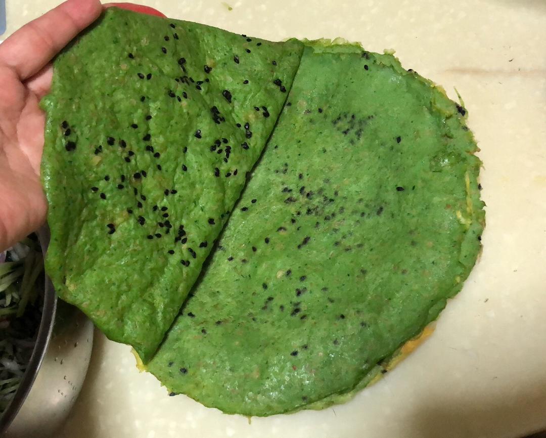 莫名其妙_bgh9做的菠菜煎饼 蔬菜饼 卷饼