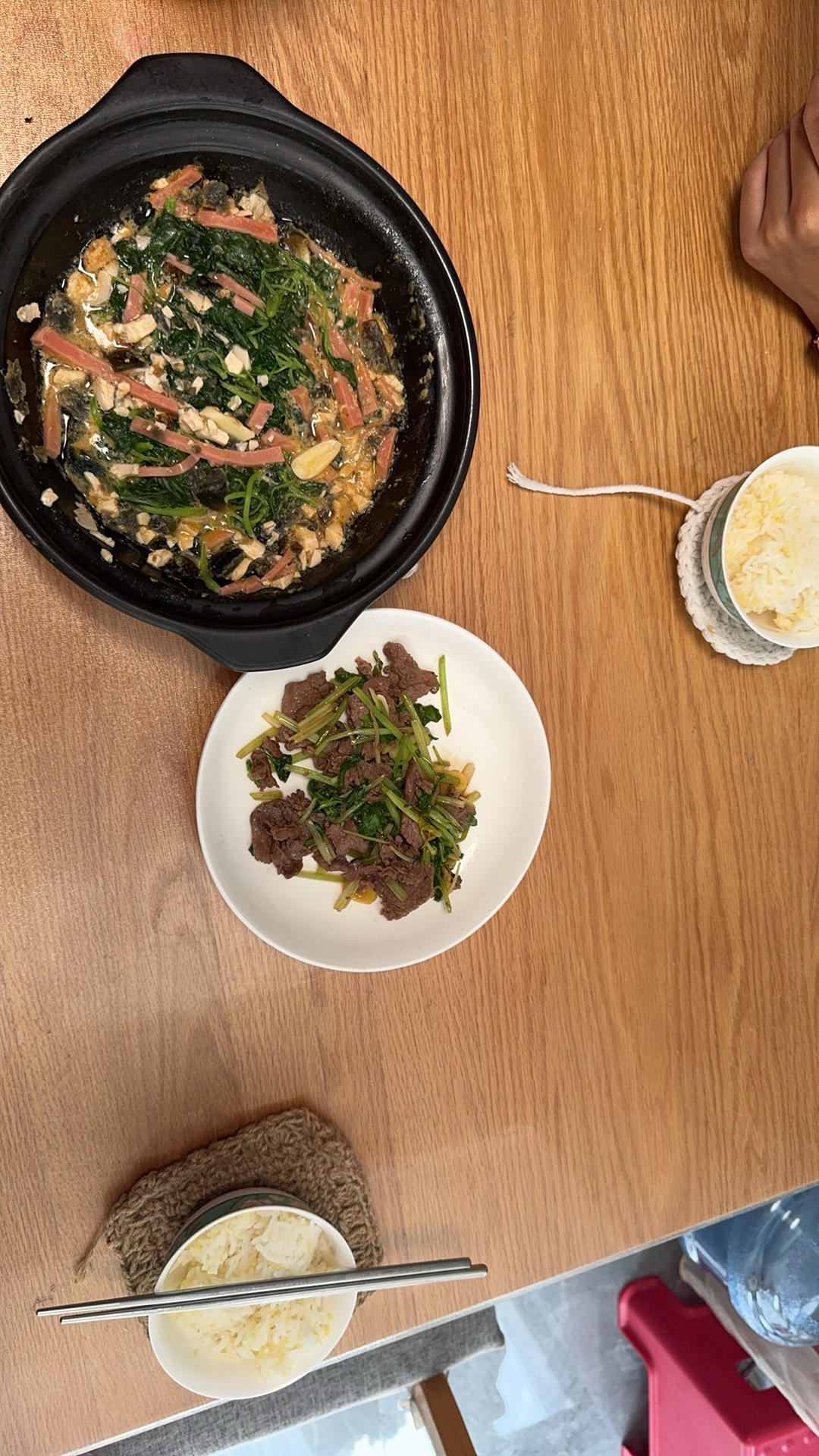 上汤红苋菜，拌饭都好吃😄