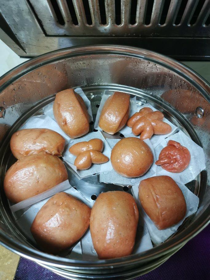 超简单只需一发不放一滴水、弹性超好的黄金南瓜馒头（记录方子），附边角料的整形