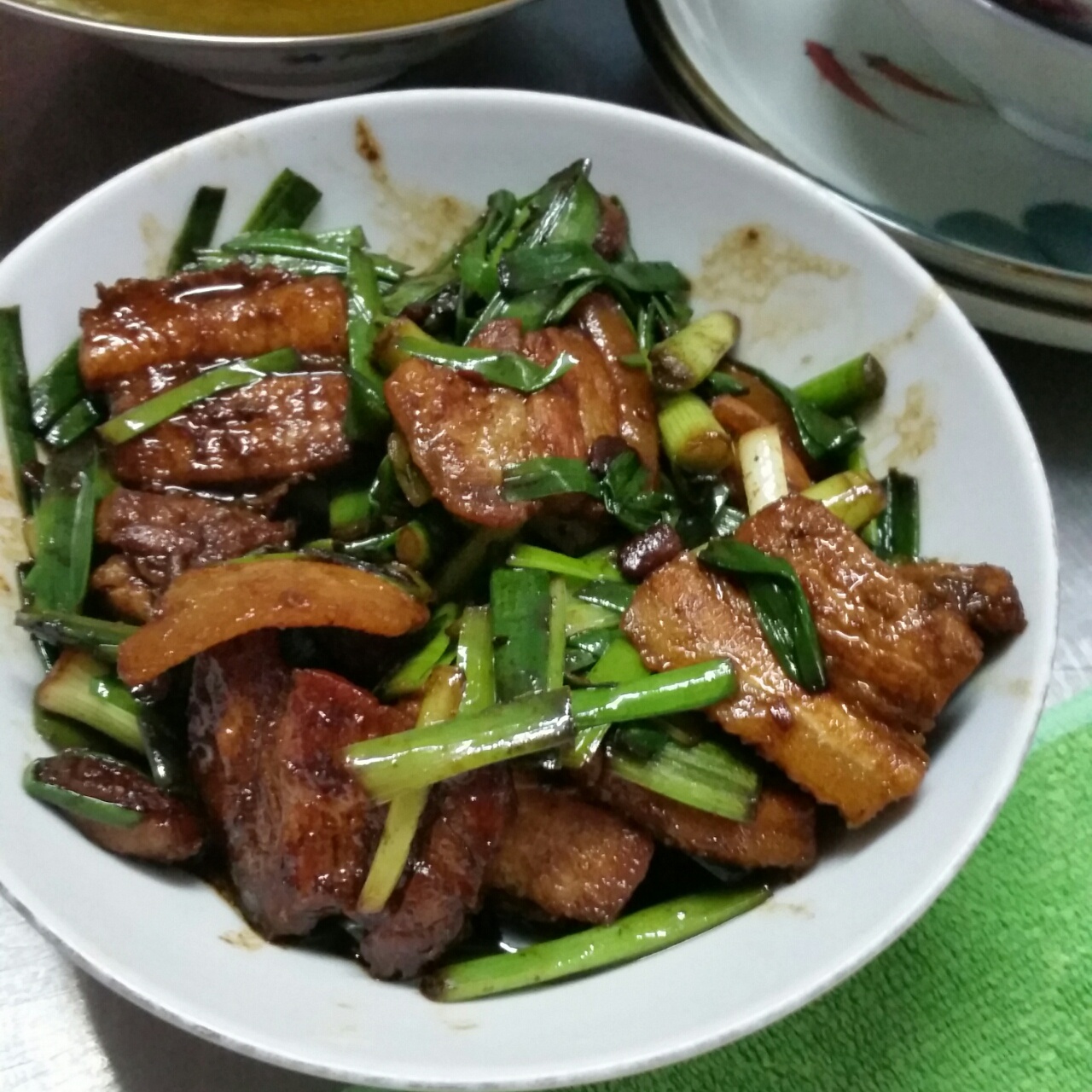 老丁的私房菜-蒜苗回锅肉