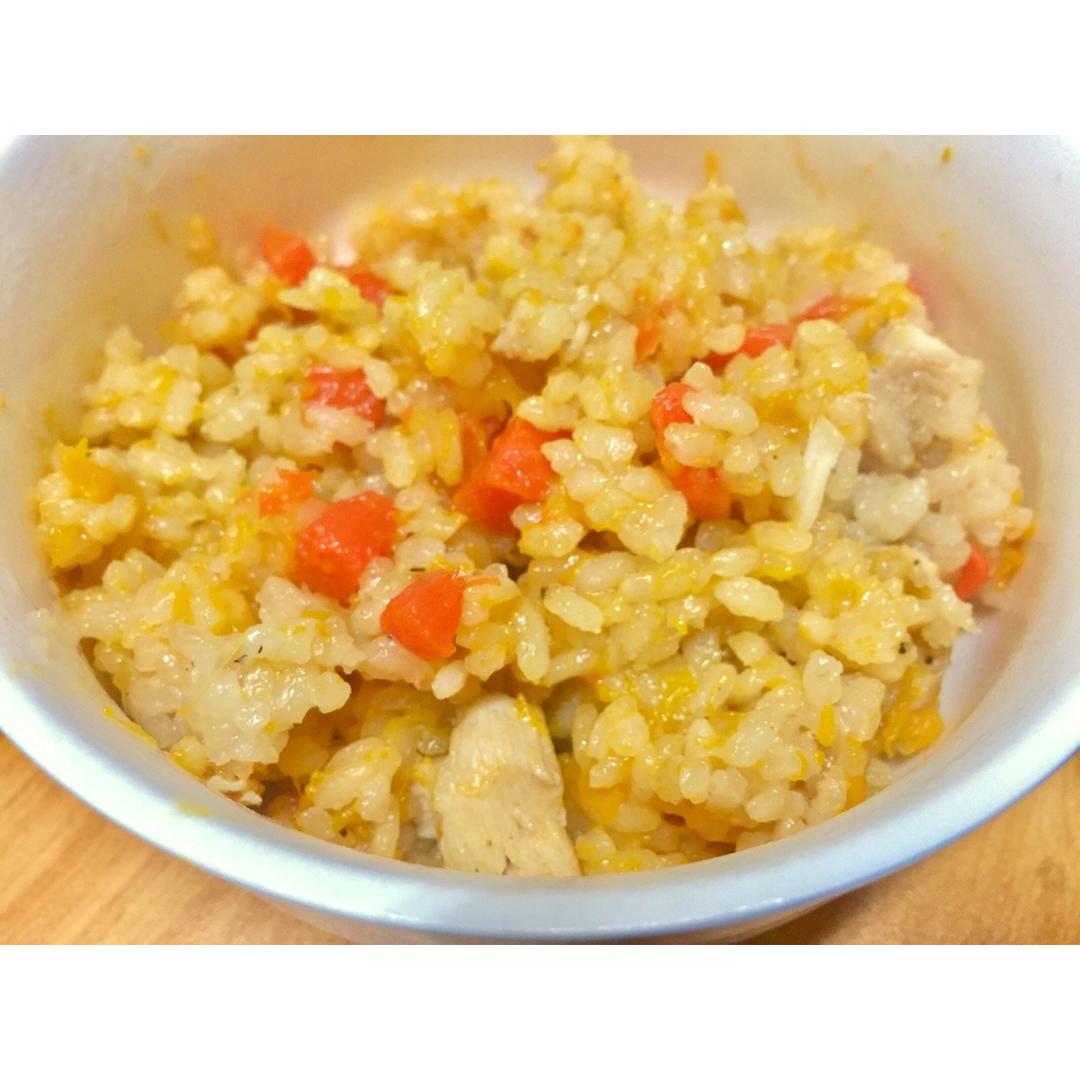 南瓜鸡肉焖饭