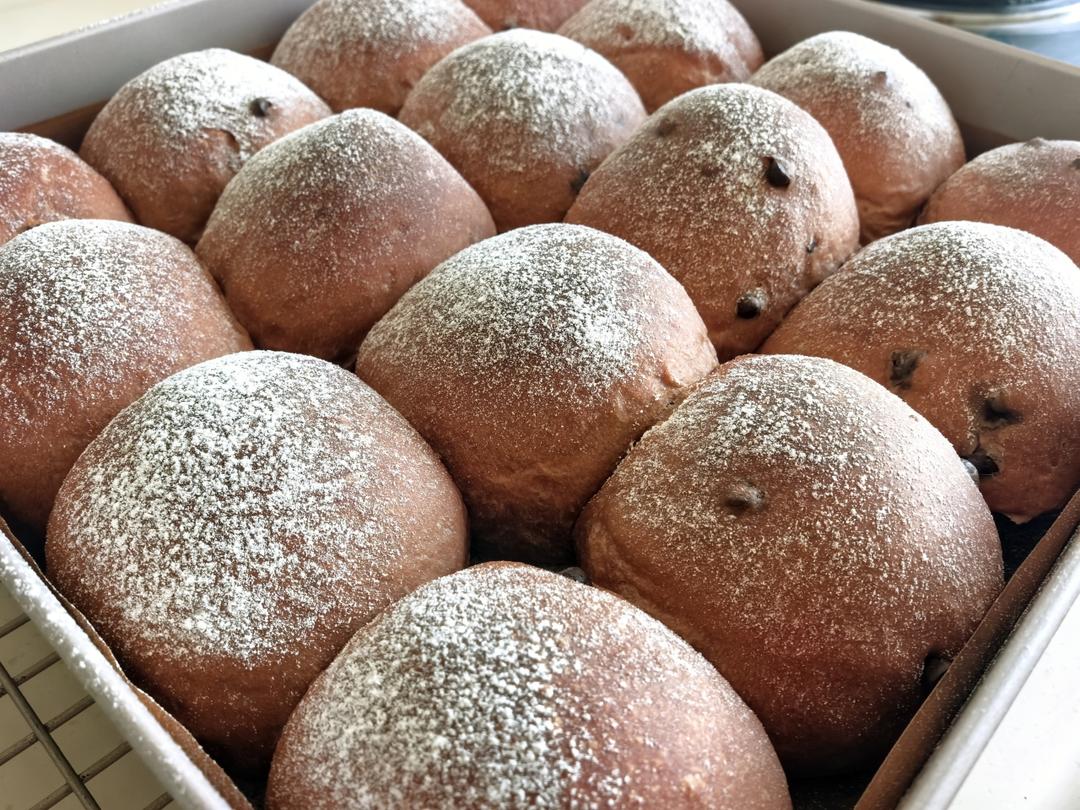 双重巧克力爆浆小餐包