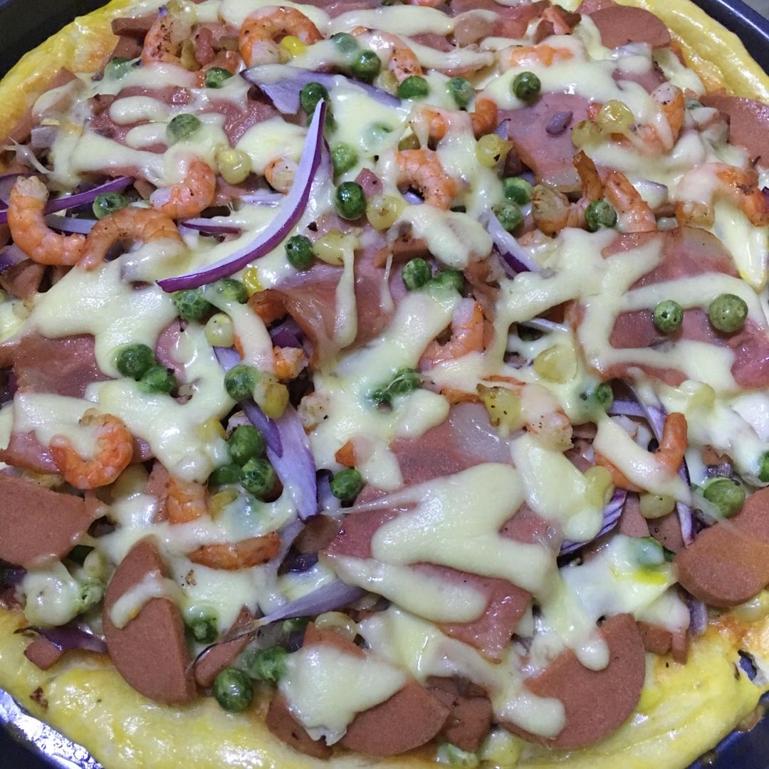 鲜虾培根薄披萨—海氏烤箱定制