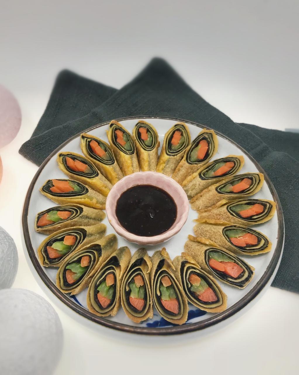 syhysteria做的五彩素菜卷