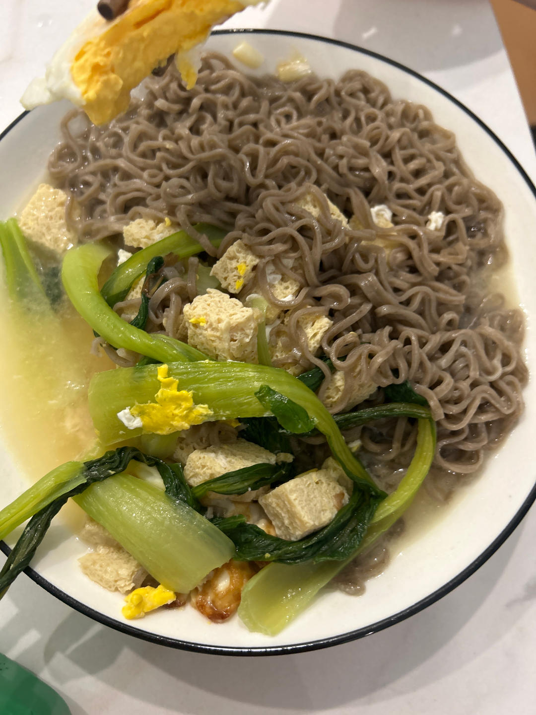 青菜肉沫荷包蛋面