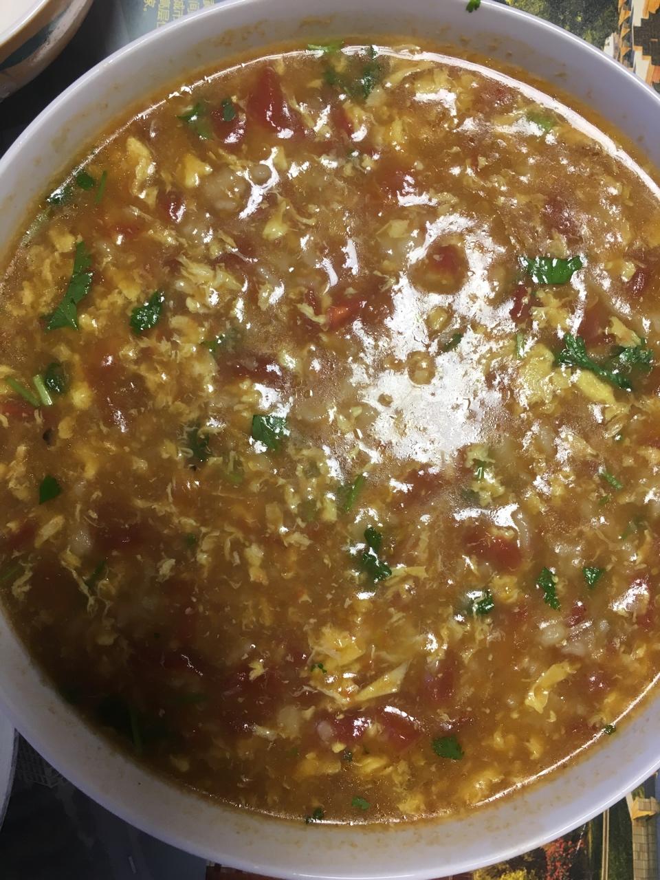 小白菜西红柿蛋花疙瘩汤