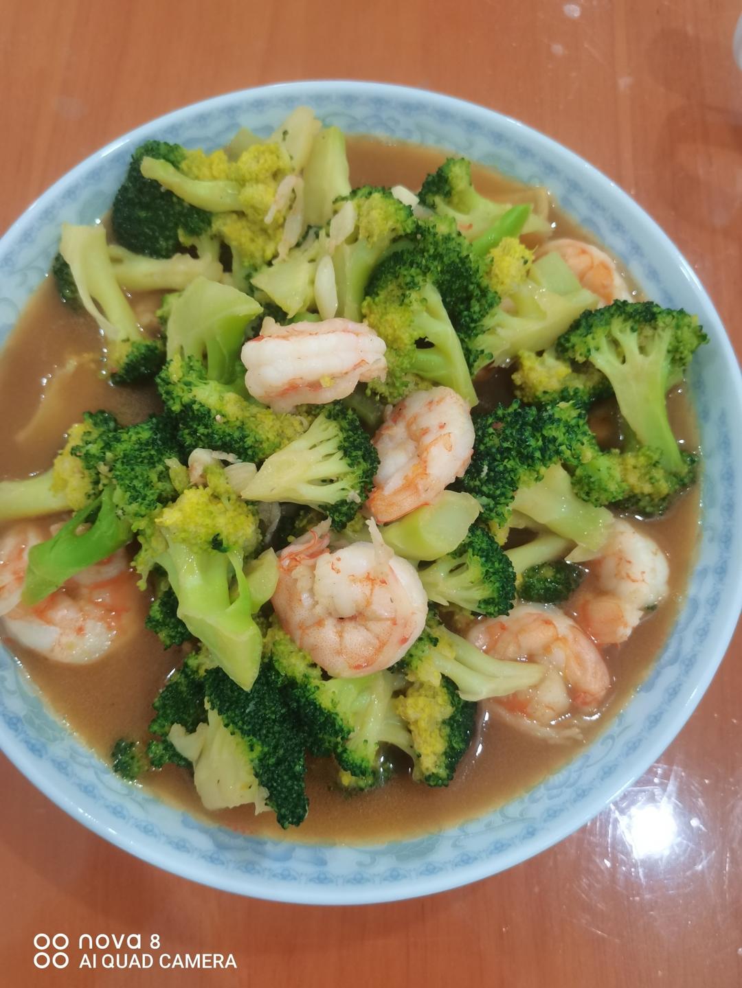 减肥去脂的西兰花炒虾仁