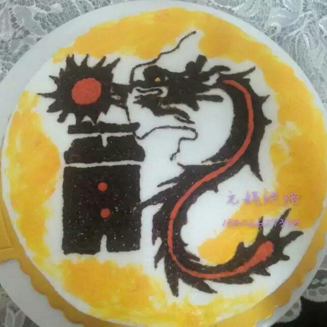 小丸子妈妈生日蛋糕（奶油转印）