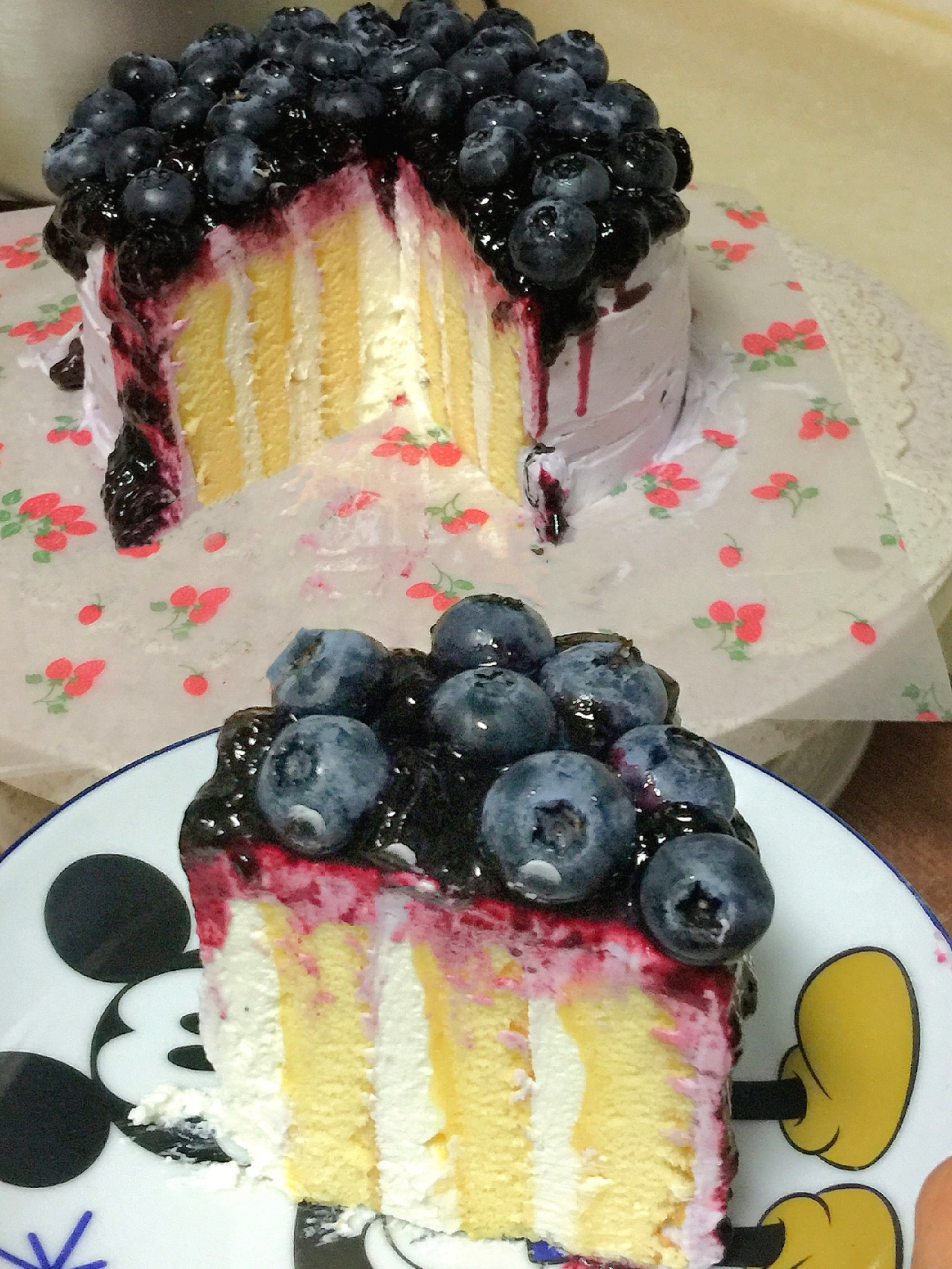 蓝莓瀑布蛋糕的做法