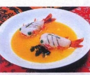 鲜姜金鱼虾(健脾开胃)