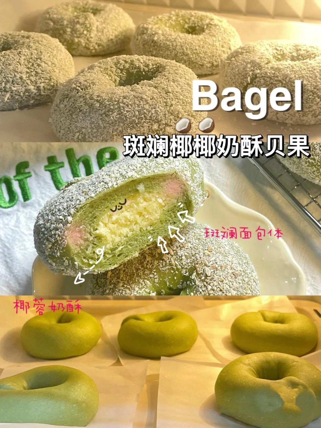 斑斓椰椰奶酥贝果的做法