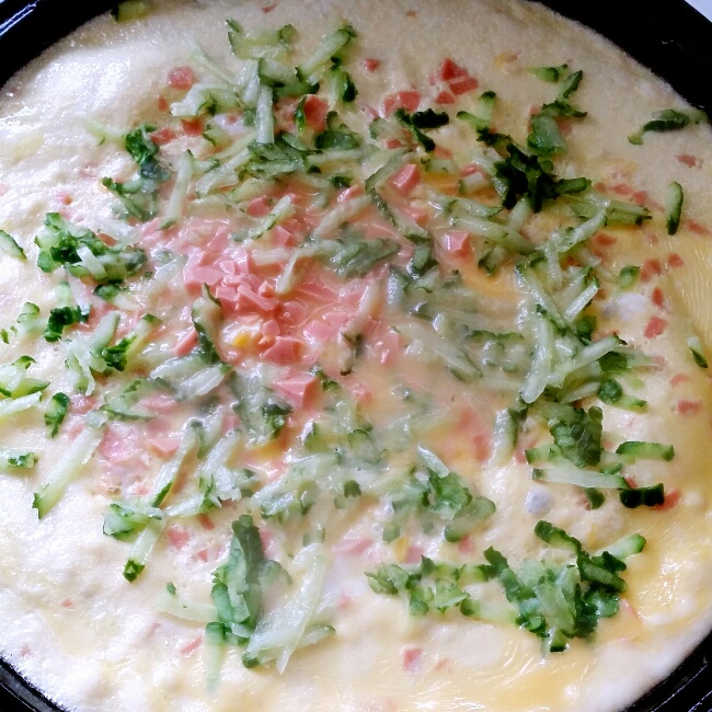 #爱自己，好好吃早餐# 十分钟搞定【芝士蔬菜鸡蛋饼】
