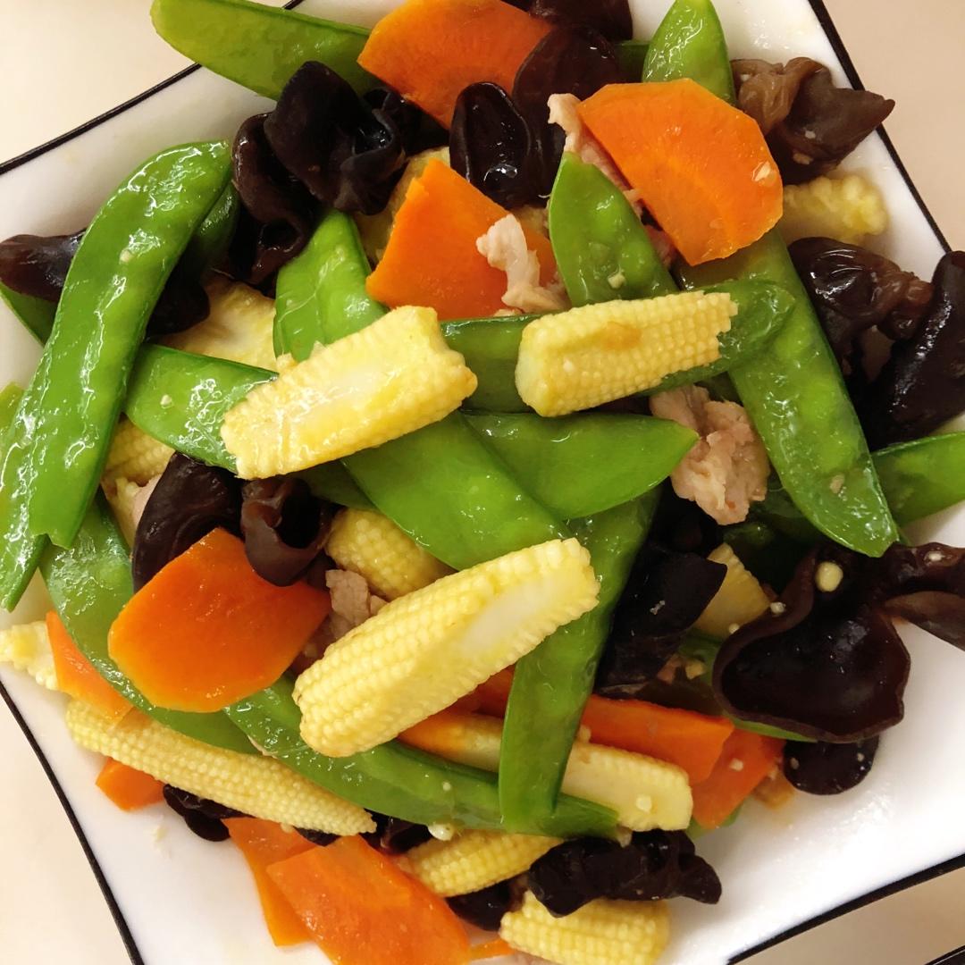 好吃不胖，缤纷玉米笋炒时蔬