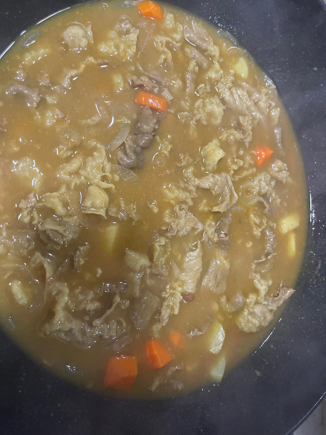 咖喱牛肉
（快手版肥牛卷）