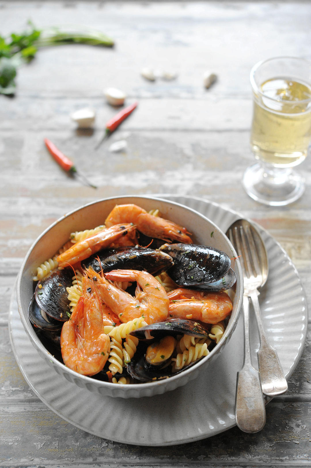 海鲜意大利面（大蒜辣椒味）