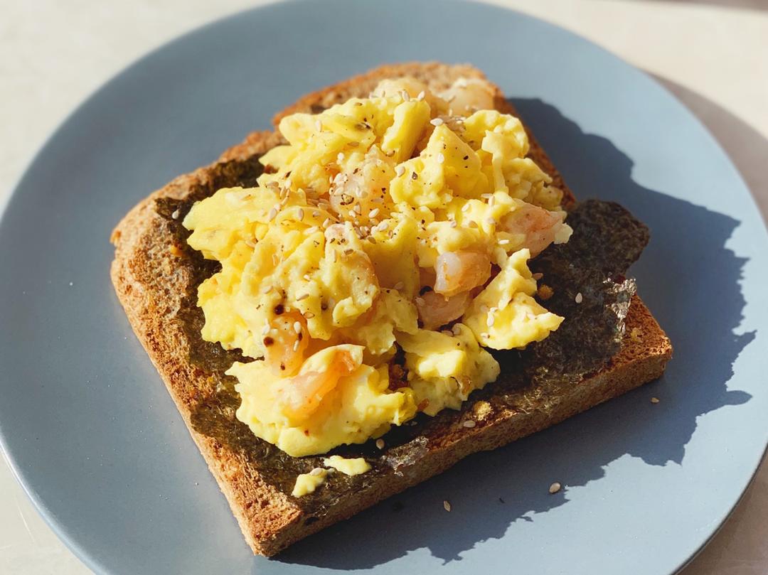 和风海苔虾滑蛋三明治【健康一手握】