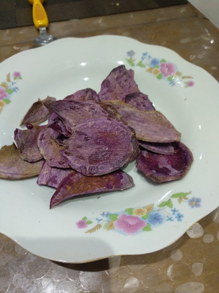 微波炉烤紫薯片