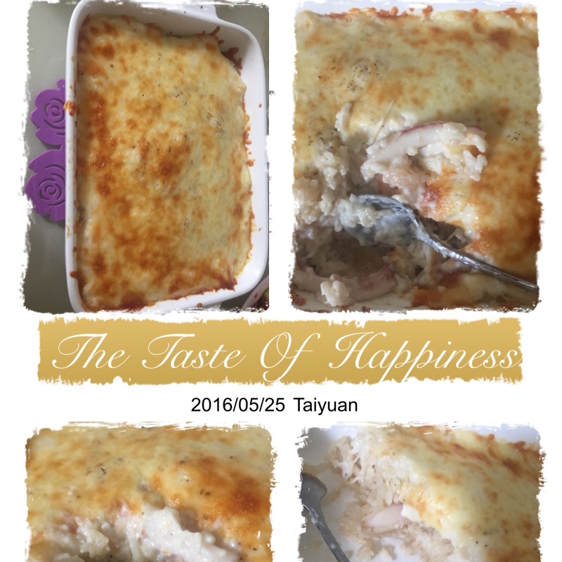 海鲜焗饭 Seafood Fried Rice with Cheesy Topping