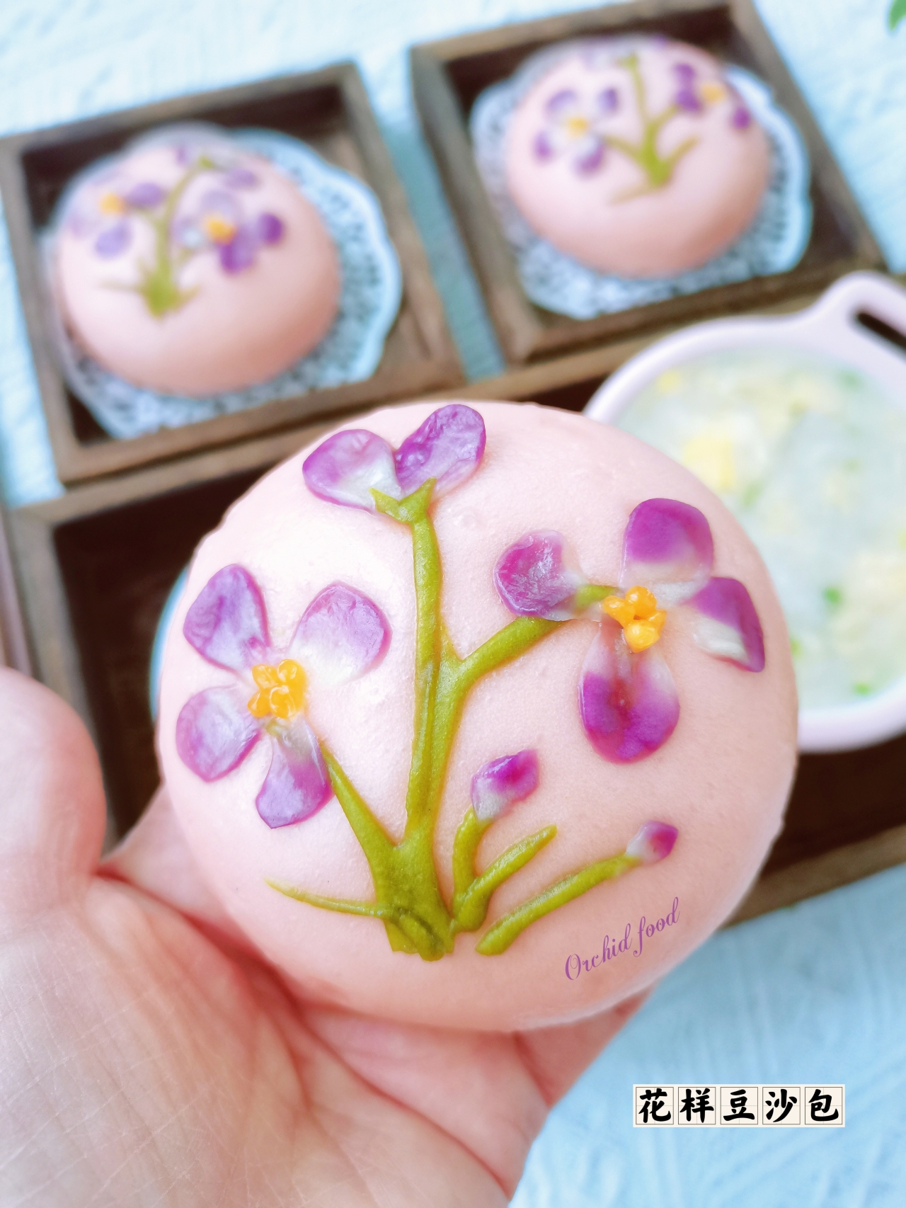 春暖花开～原创紫花豆沙包的做法 步骤12