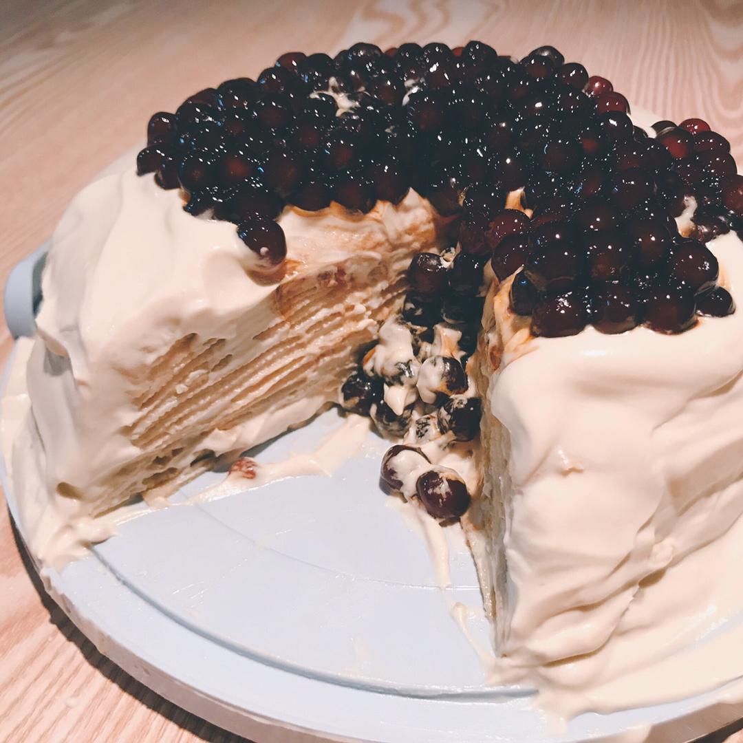 yyannie做的视频奶茶千层蛋糕新手也能做出的超薄可丽饼3分钟学会千层