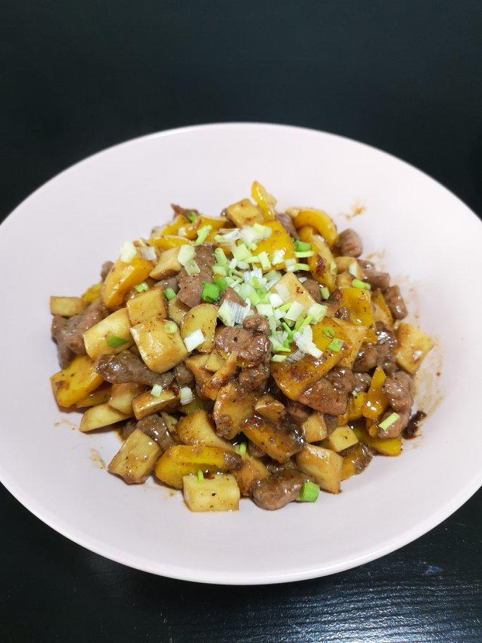 黑椒杏鲍菇牛肉粒