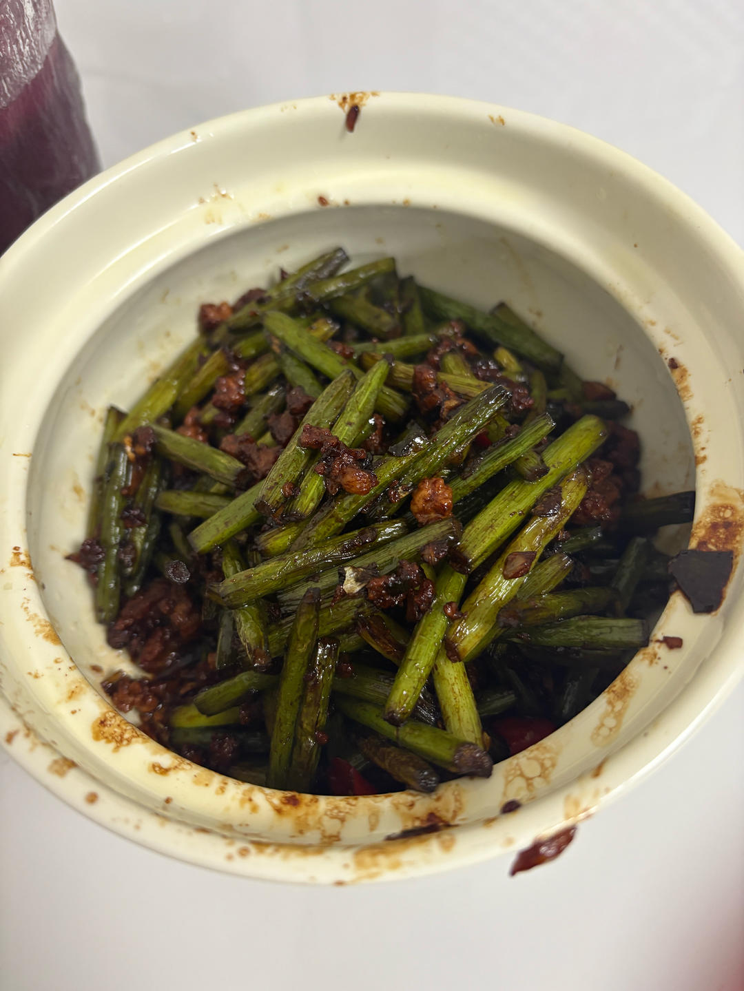 蒜苔炒肉末，三碗米饭都不够吃