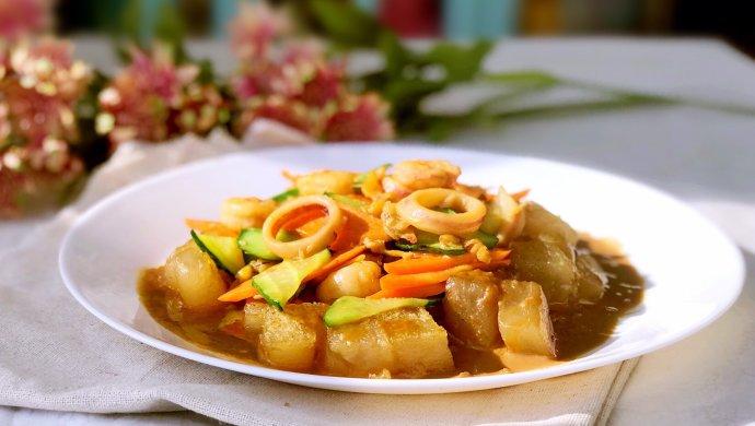 海鲜焖子的做法