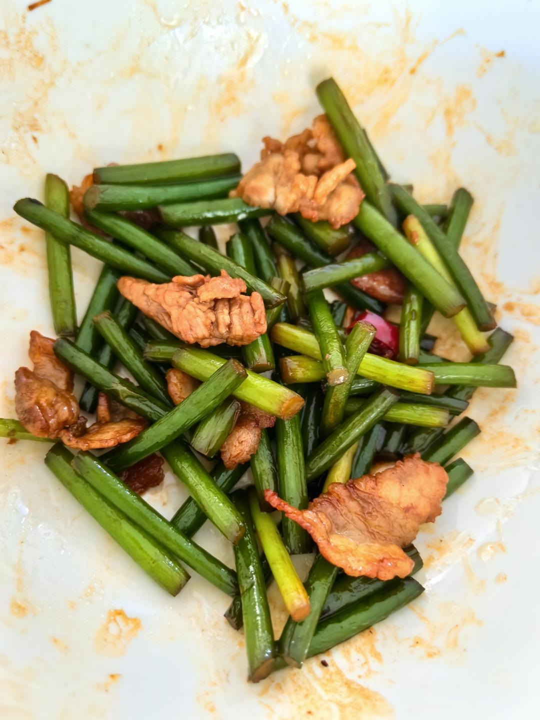 蒜苔炒肉末，三碗米饭都不够吃